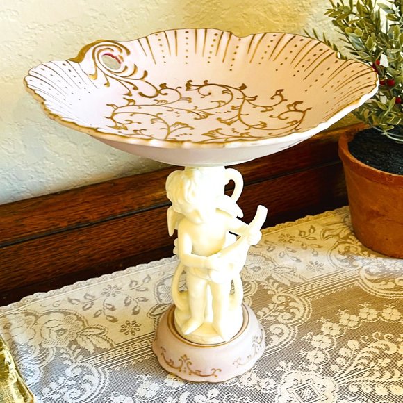 Vintage Other - VTG Valentine candy cherub pedestal dish from the 1940's
